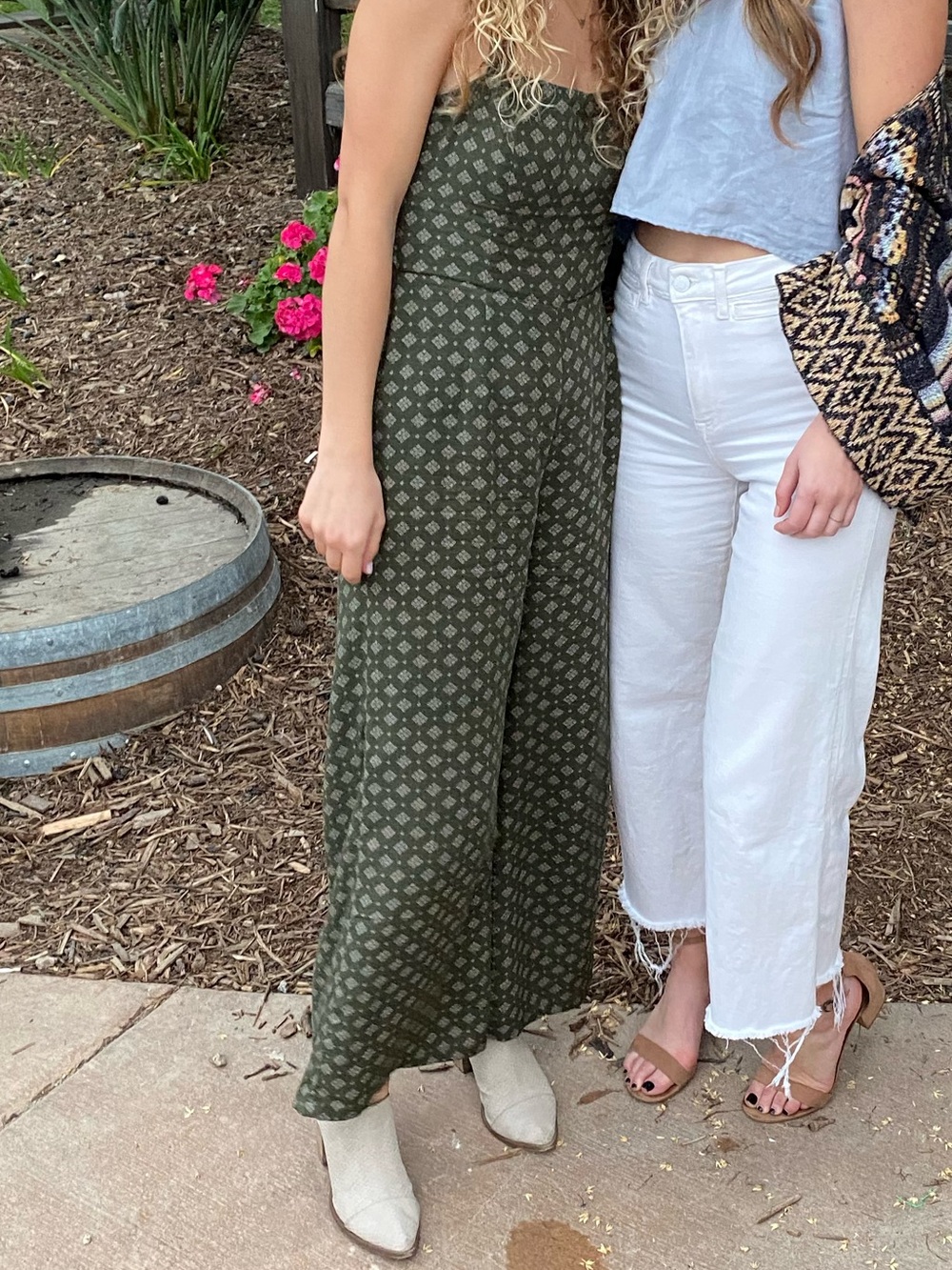 Olive Green Printed Jumpsuit from Elison Rd.